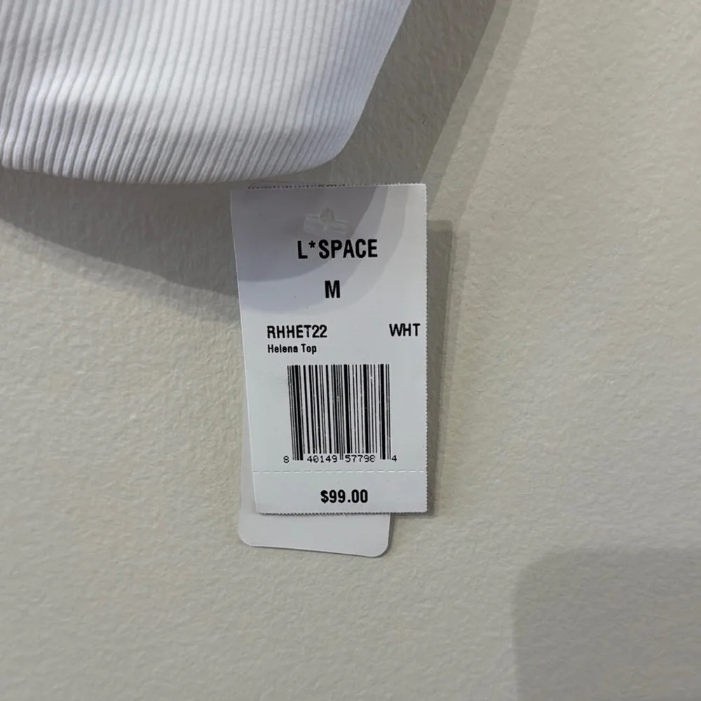 L*Space White Helena Bikini Top NWT